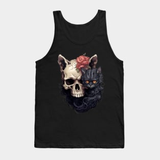 demon cat with a skull Tank Top